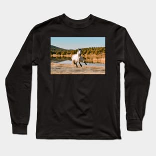 White Horse Running Long Sleeve T-Shirt